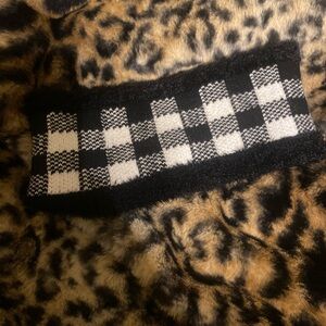 Black and White Checkered Knit Headband